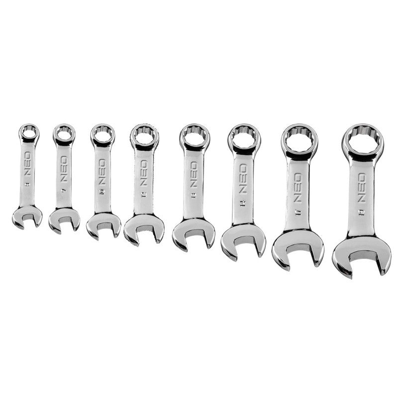 NEO TOOLS Combination spanners short 8-19 mm, set 8 pcs — 09-791
