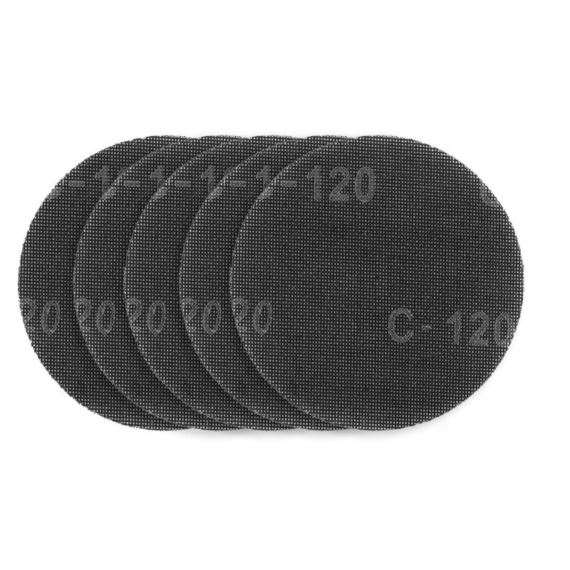 GRAPHITE Abrasive mesh, velcro 180 mm, K120, 5 pcs for sander 59G263 — 54H027