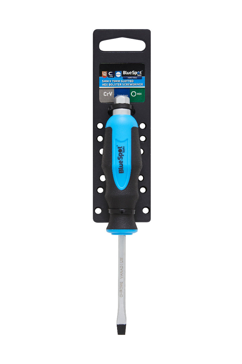 Blue Spot Tools Slotted Hex Bolster Screwdriver (5mm x 75mm)