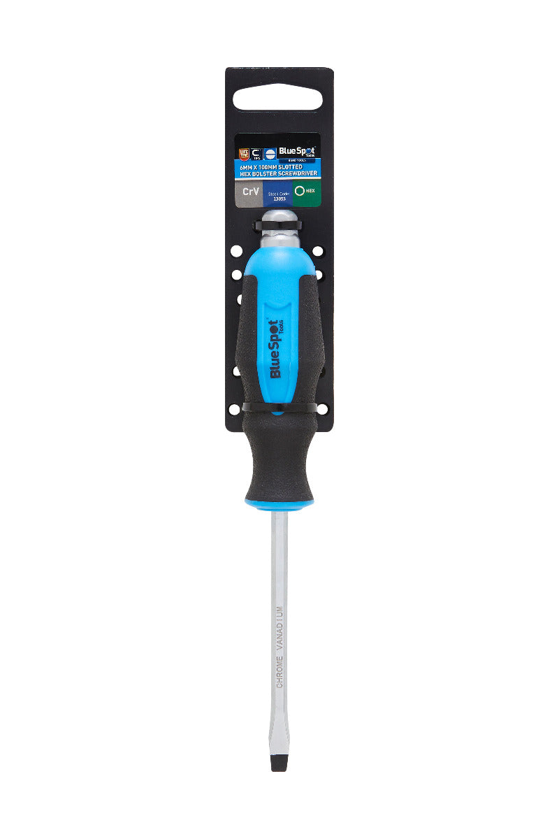 Blue Spot Tools Slotted Hex Bolster Screwdriver (6mm x 100mm)