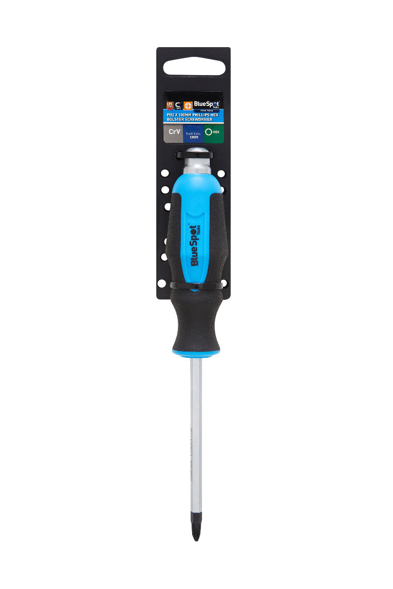 Blue Spot Tools Phillips Hex Bolster Screwdriver (PH2 x 100mm)