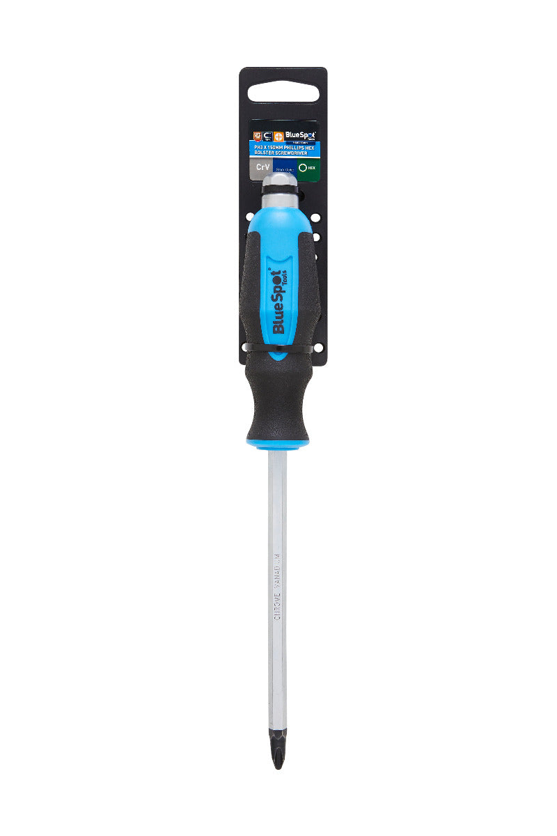 Blue Spot Tools Phillips Hex Bolster Screwdriver (PH3 x 150mm)