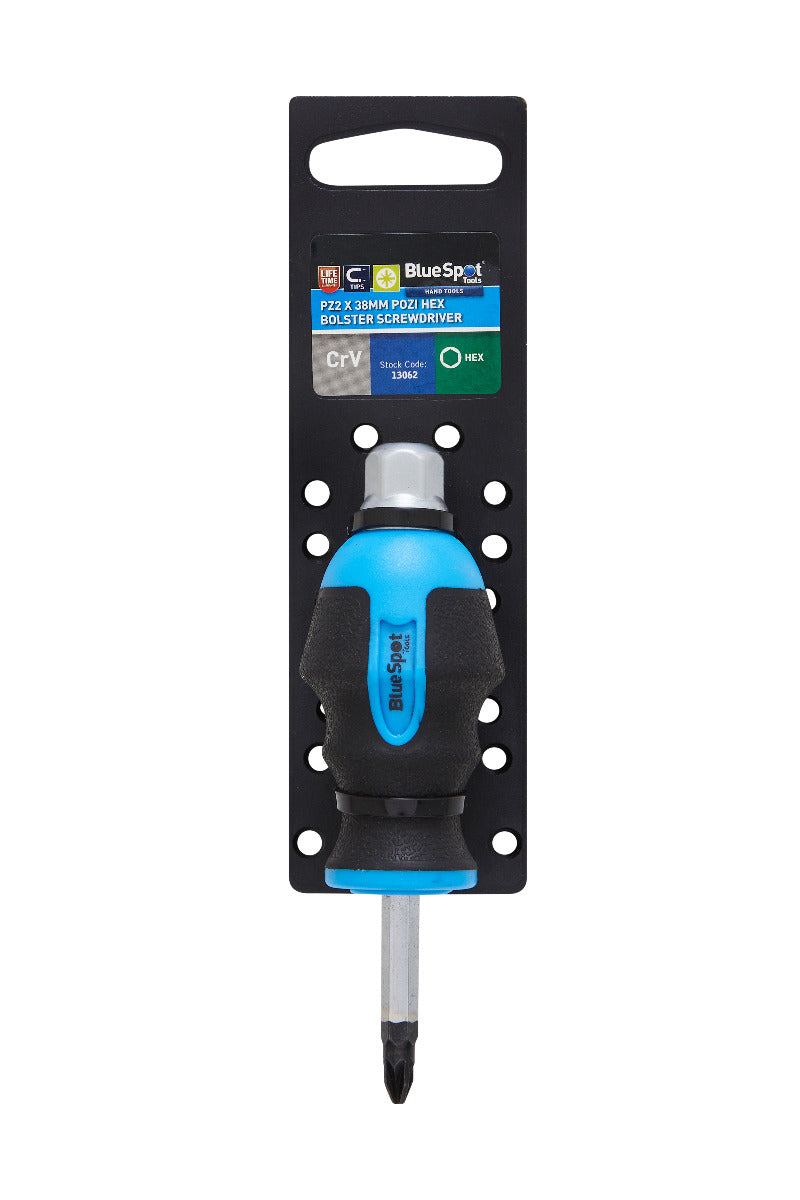 Blue Spot Tools Pozi Hex Bolster Screwdriver (PZ2 x 38mm)