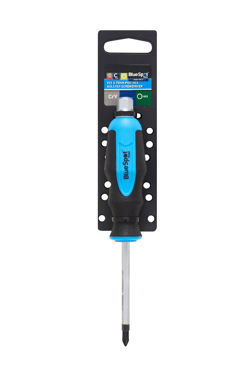 Blue Spot Tools Pozi Hex Bolster Screwdriver (PZ1 x 75mm)