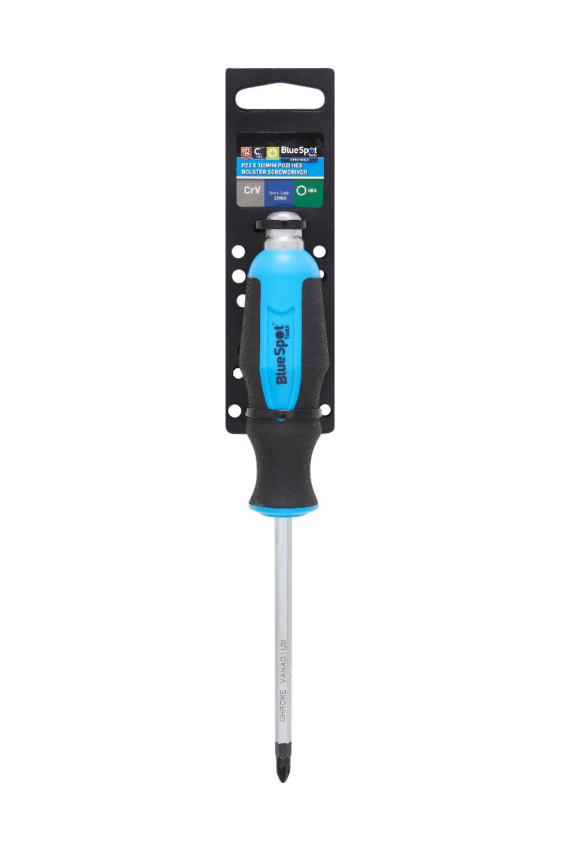 Blue Spot Tools Pozi Hex Bolster Screwdriver (PZ2 x 100mm)