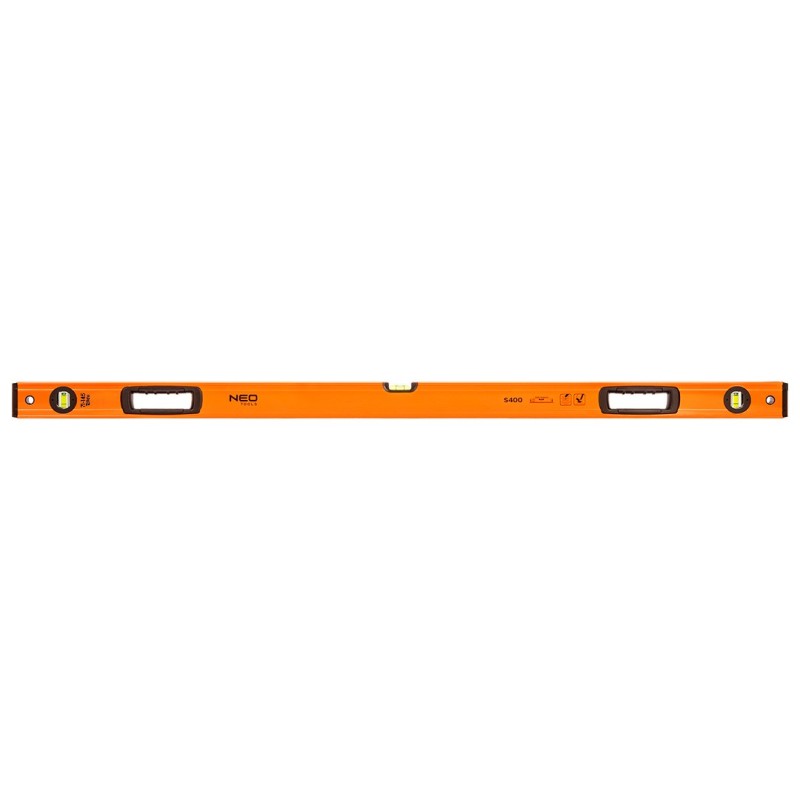 NEO TOOLS Aluminium spirit level S 400, 3 vials, 2 handholds, 120 cm — 71-145