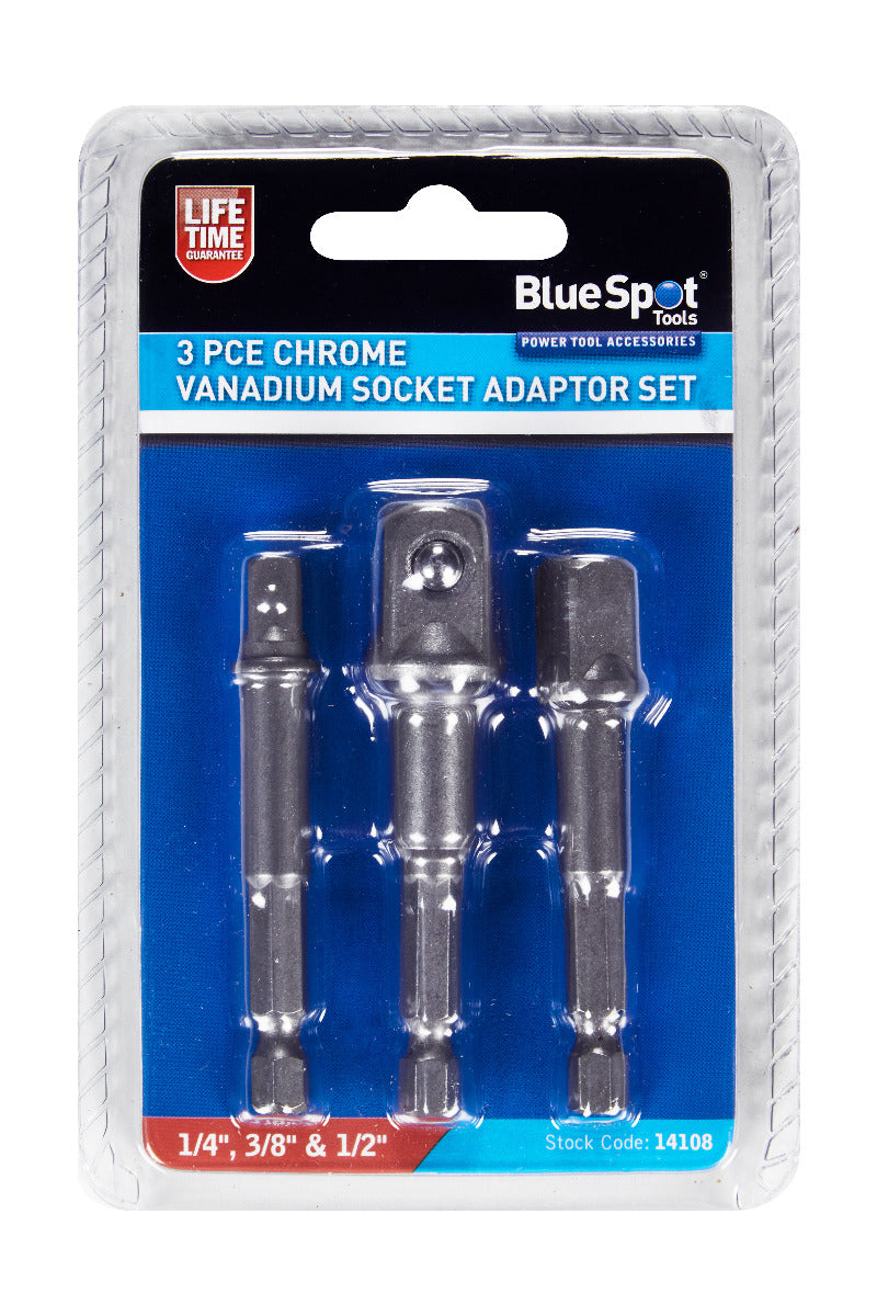 Blue Spot Tools 3 PCE Socket Adaptor Set (1/4", 3/8" & 1/2")