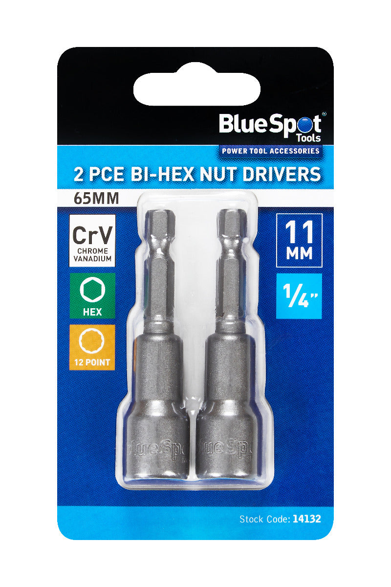 Blue Spot Tools 2 PCE Bi-Hex Nut Drivers (11mm)