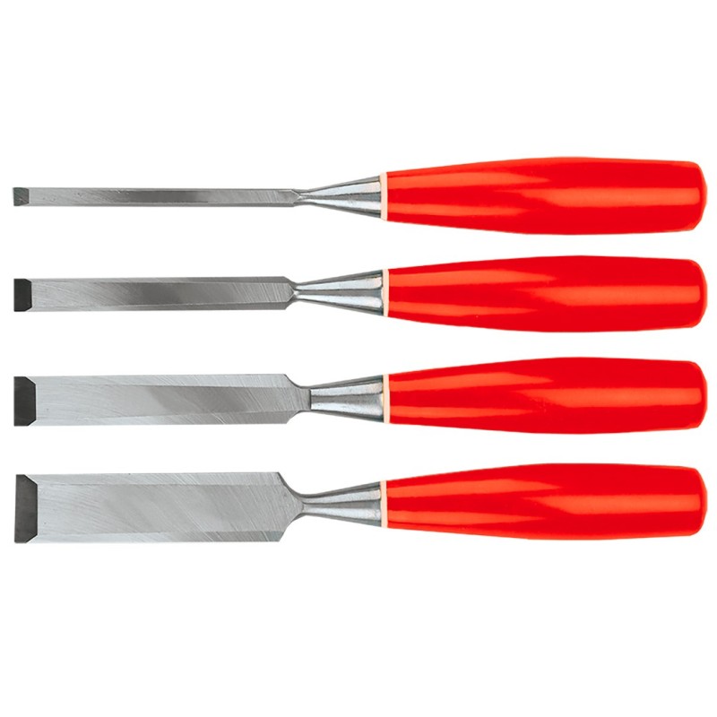Top Tools Wood chisel 6 - 24 mm, 4 pcs set (6, 12, 18, 24 mm) - plastic handle — 09A322