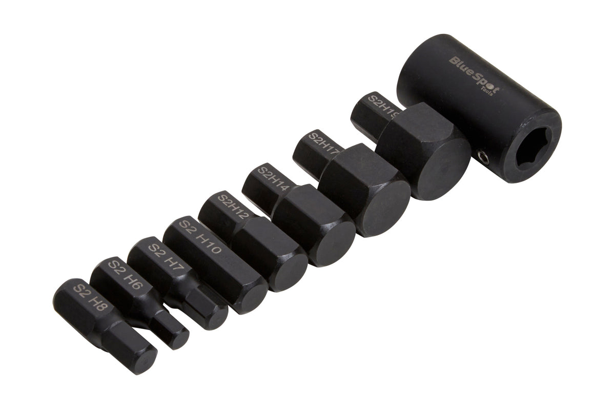 Blue Spot Tools 9 PCE 1/2" Impact Hex Bits (6-19mm)