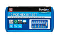 Blue Spot Tools 13 PCE 1/4", 3/8", 1/2" Hex Bit Set (H2-H14)