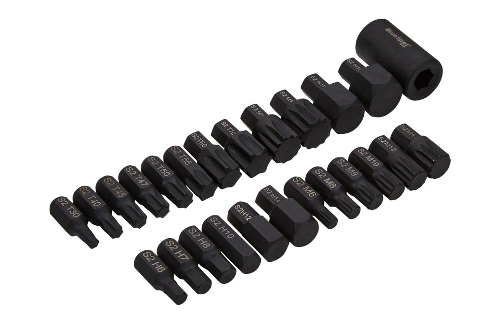 Blue Spot Tools 25 PCE 1/2" Interchangeable Impact Bit Set (H6-H19) (T30-T70) (M6-M18)