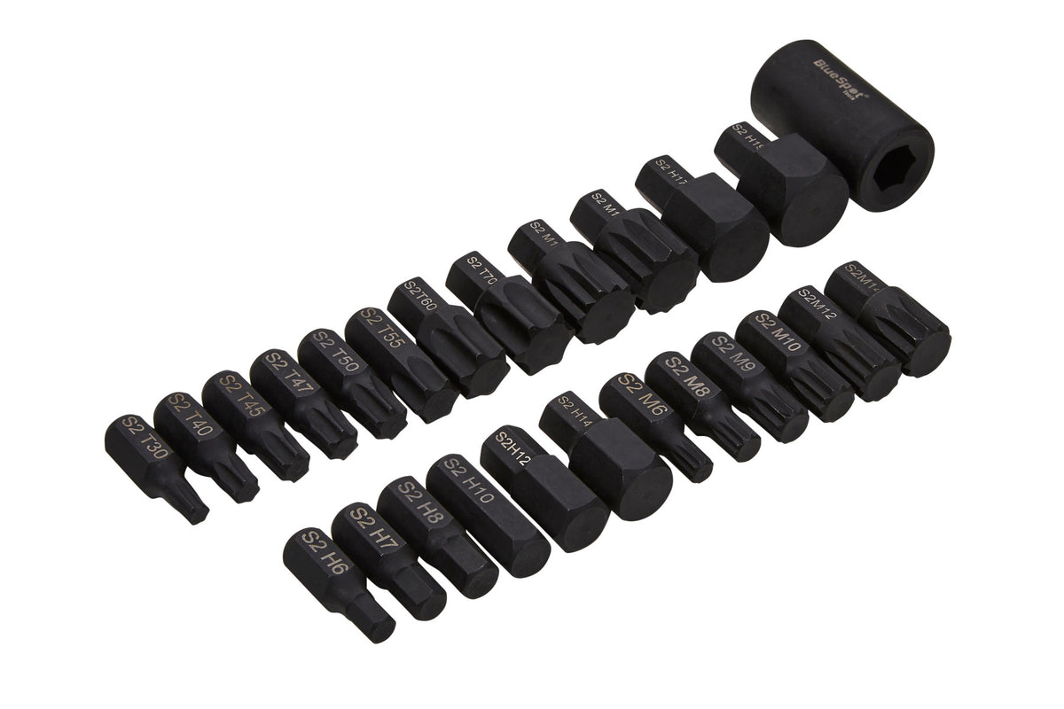 Blue Spot Tools 25 PCE 1/2" Interchangeable Impact Bit Set (H6-H19) (T30-T70) (M6-M18)