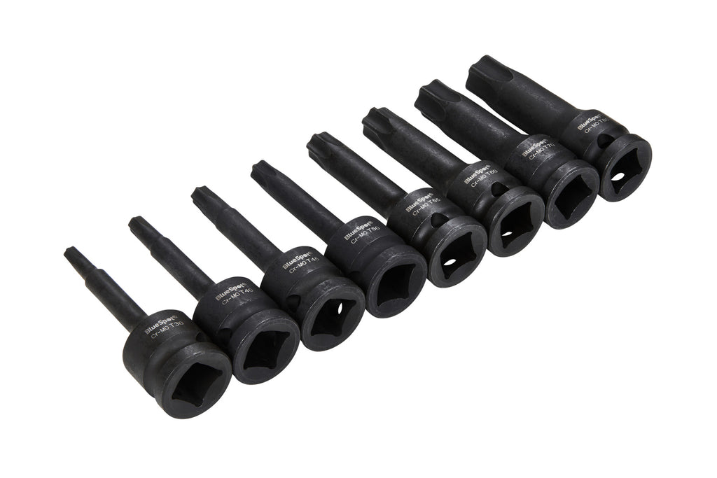 Blue Spot Tools 8 PCE 1/2" Impact Torx Sockets (T30-T80)