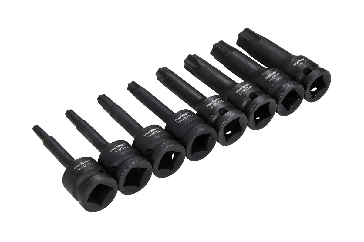 Blue Spot Tools 8 PCE 1/2" Impact Torx Sockets (T30-T80)