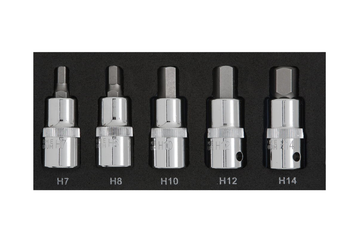 Blue Spot Tools 5 PCE 1/2" Hex Bit Set (H7-H14) (EVA FOAM)