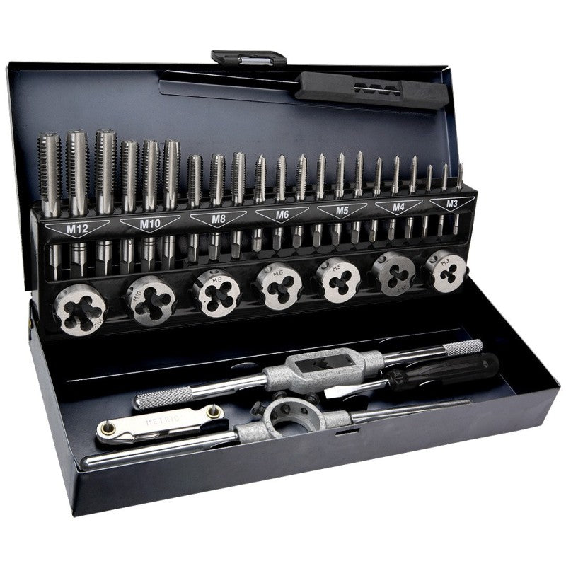 TOPEX Taps and dies M3 - M12, 32 pcs set — 14A426
