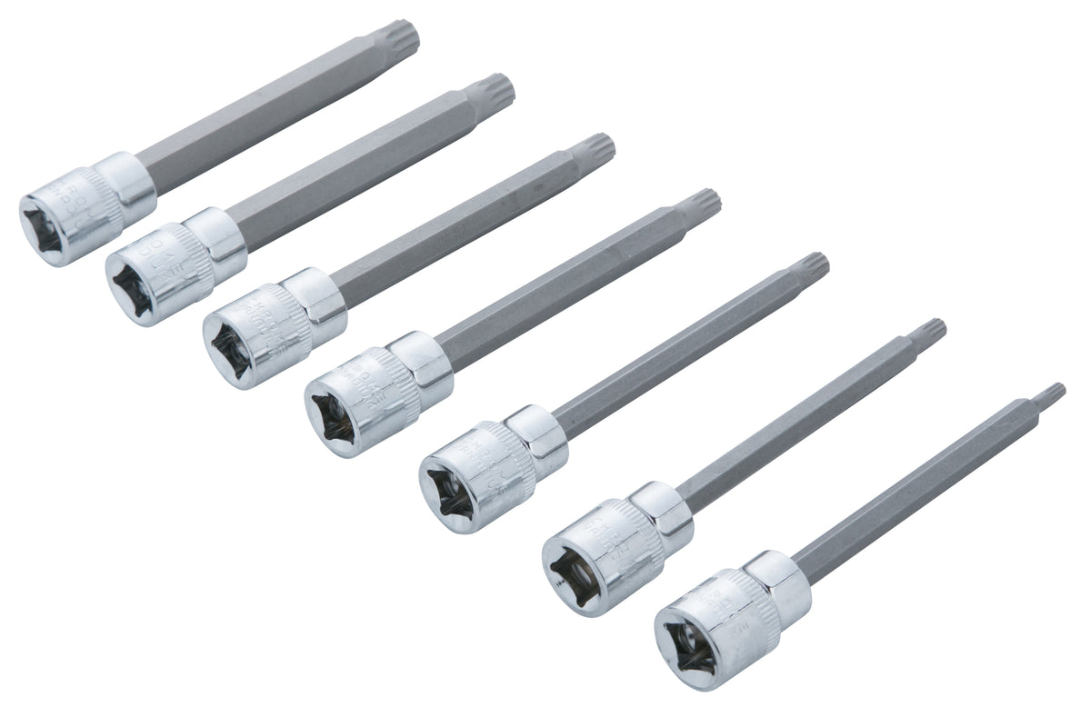 Blue Spot Tools 7 PCE 3/8" Extra Long Spline Socket Bit Set (M4 -M10)