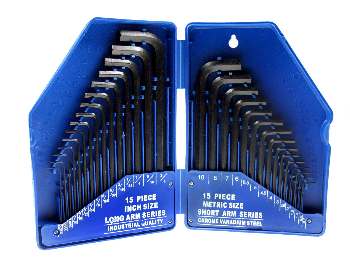 Blue Spot Tools 30 PCE Hex Key Set (0.7-10mm) (0.028"-3/8")
