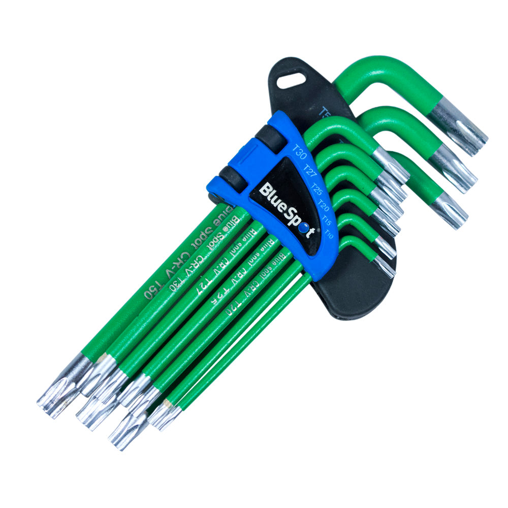 Blue Spot Tools 9 PCE Long Arm Tamper Proof Torx Key Set (T10-T50)