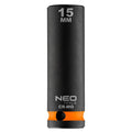 NEO TOOLS Long impact socket 1/2", 15 mm, Cr-Mo — 12-315