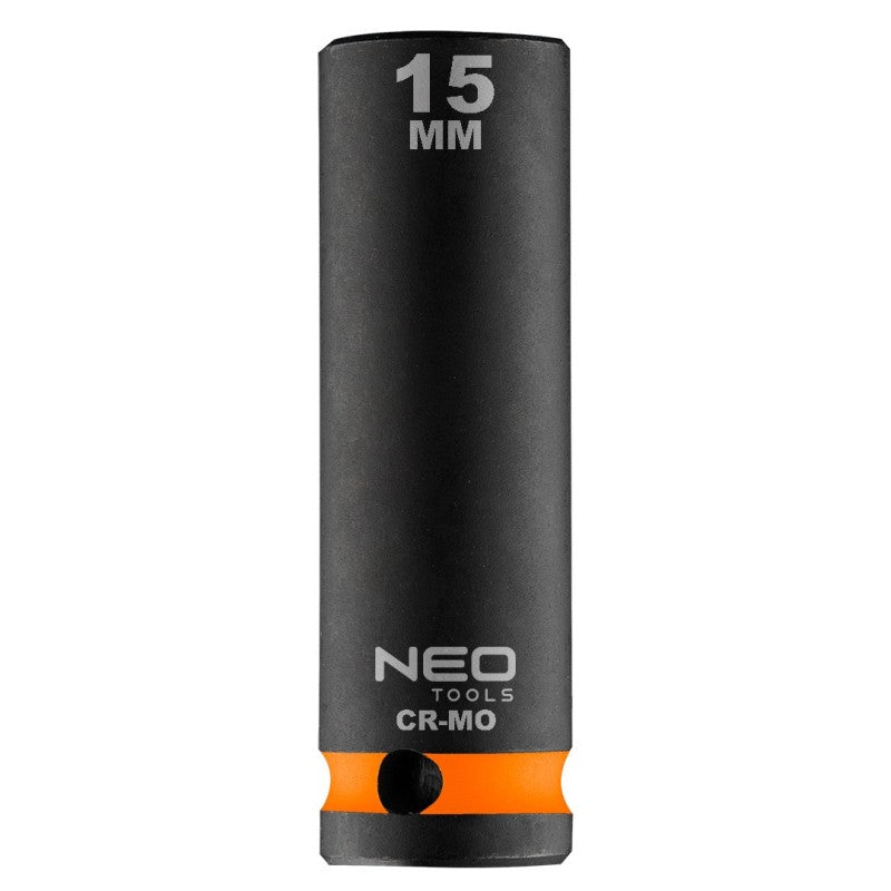 NEO TOOLS Long impact socket 1/2", 15 mm, Cr-Mo — 12-315