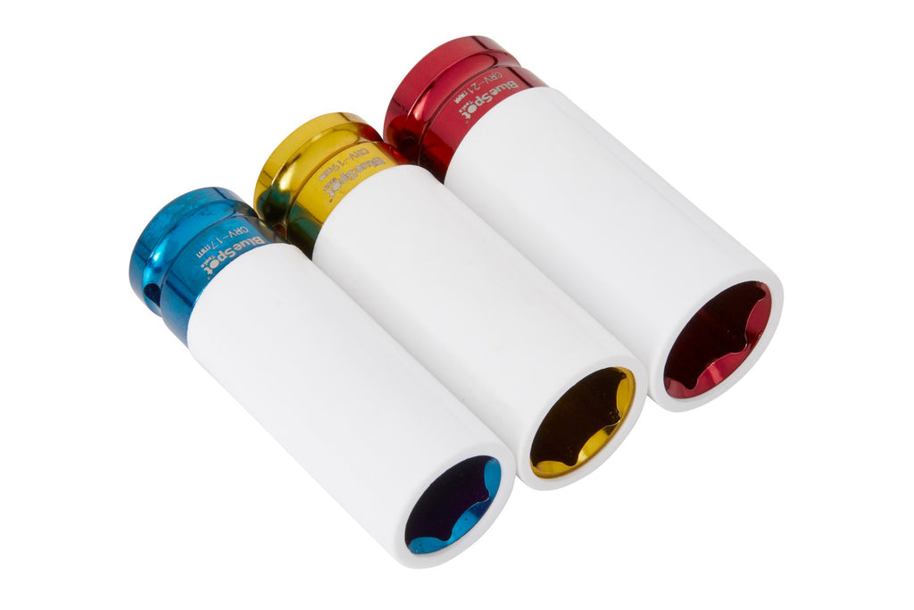 Blue Spot Tools 3 PCE 1/2" Alloy Wheel Impact Sockets (17, 19, 21mm)