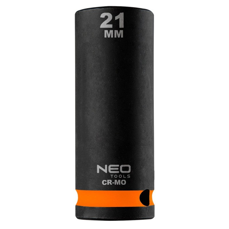 NEO TOOLS Long impact socket 1/2", 21 mm, Cr-Mo — 12-321