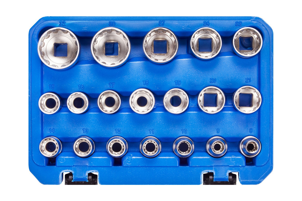 Blue Spot Tools 19 PCE 1/2" Multi Fit Socket Set (8-32mm) (5/16"-1 1/4")