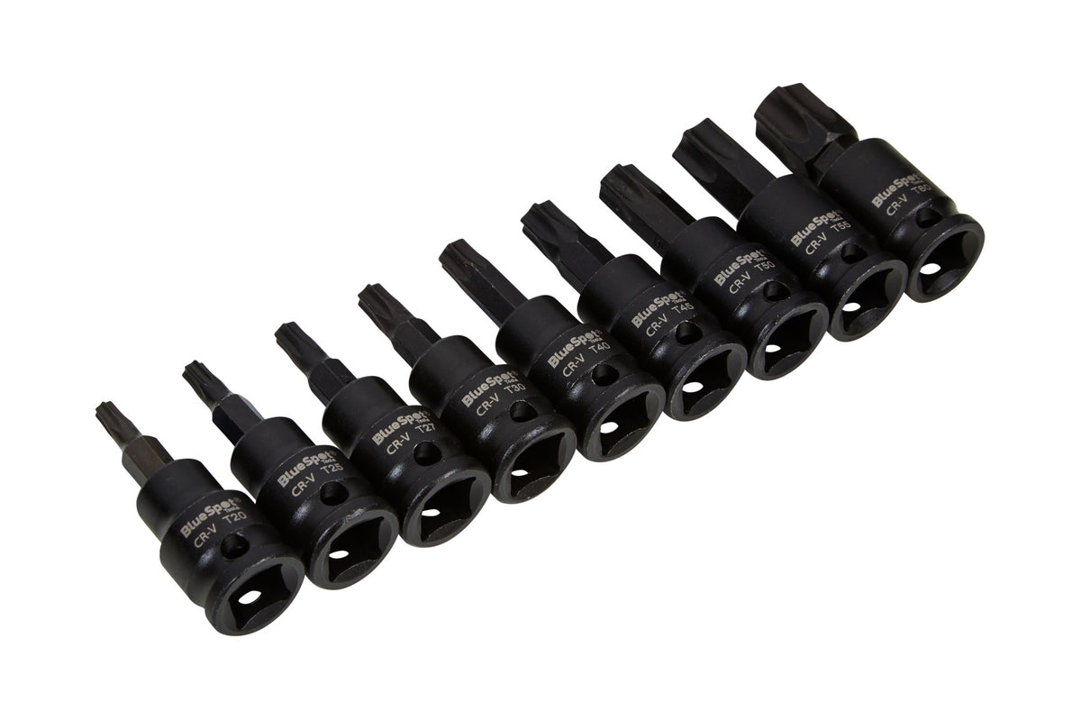 Blue Spot Tools 9 PCE 3/8" Impact Torx Bit Sockets (T20-T60)