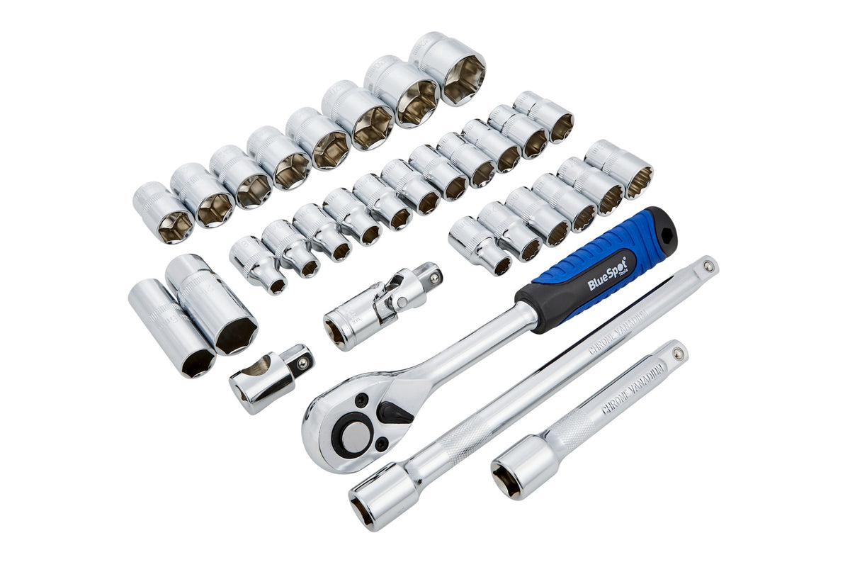 Blue Spot Tools 32 PCE 1/2" Hex & 12 Point Socket Set (Hex 8-32mm) (12 Point 10-19mm)
