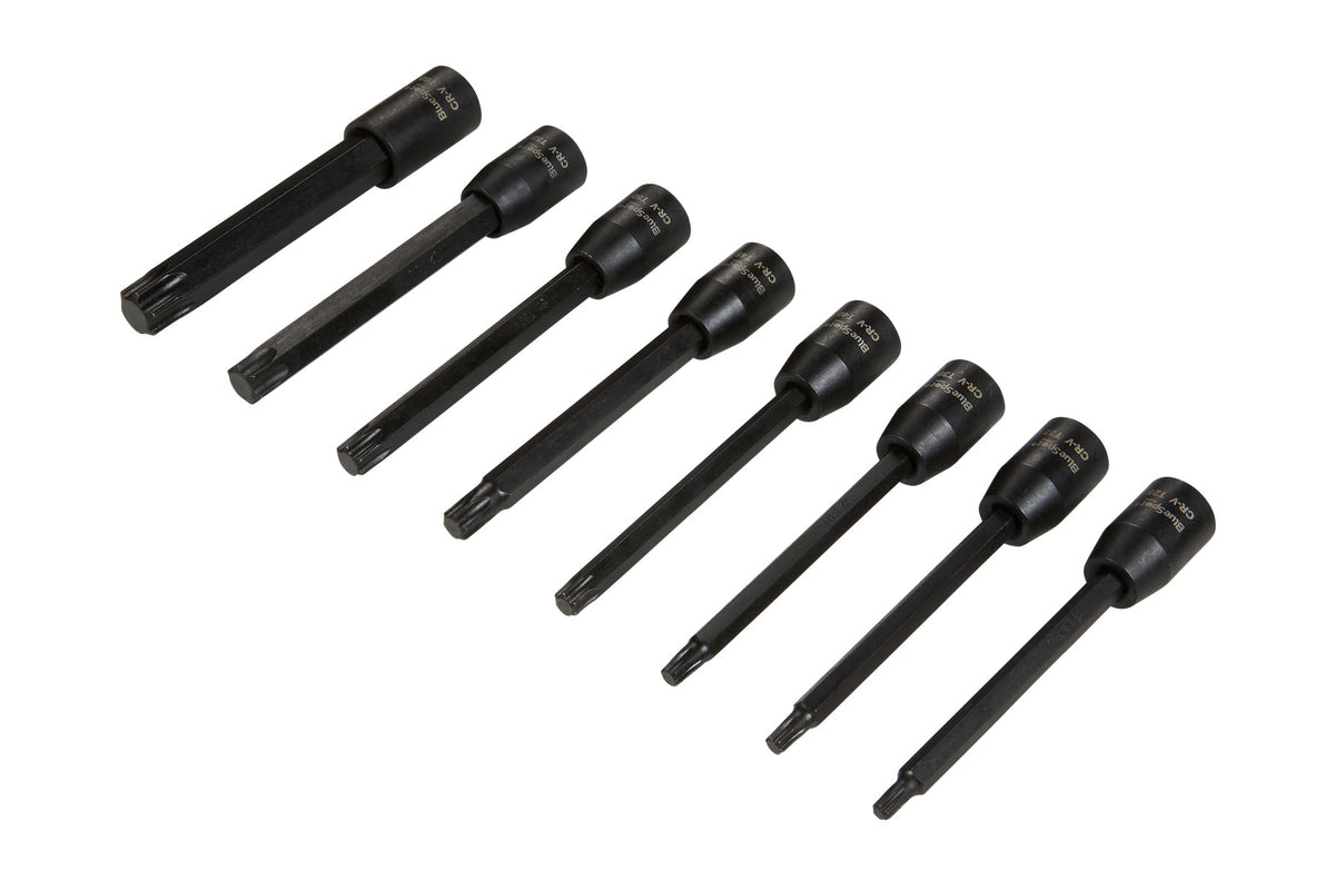 BLUE SPOT TOOLS 8 PCE 3/8" EXTRA LONG IMPACT TORX BIT SOCKETS