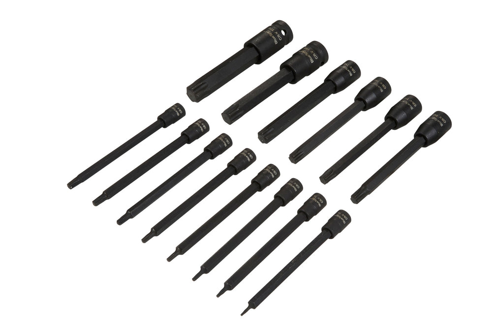 BLUE SPOT TOOLS 15 PCE 1/4" 3/8" 1/2" EXTRA LONG IMPACT TORX BIT SOCKETS