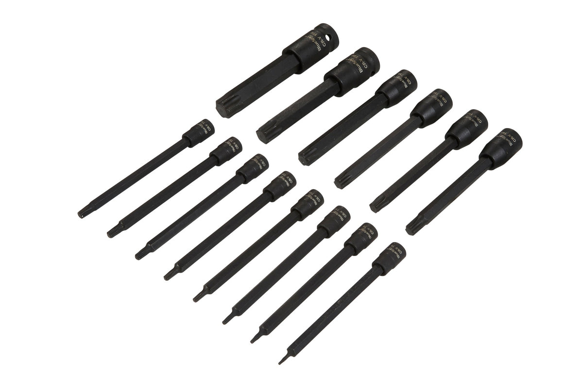 BLUE SPOT TOOLS 15 PCE 1/4" 3/8" 1/2" EXTRA LONG IMPACT TORX BIT SOCKETS