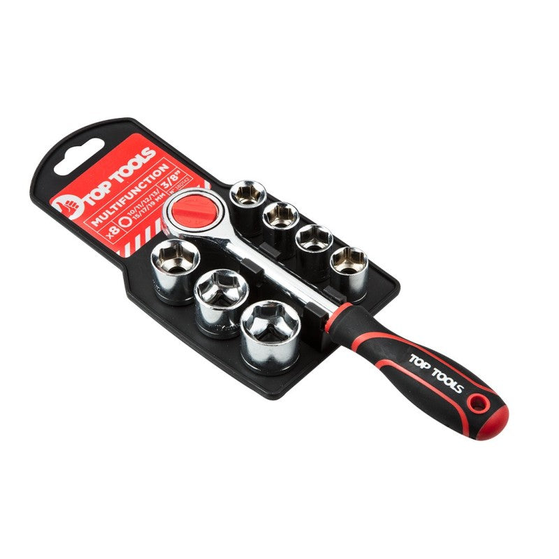 Top Tools Socket wrenches 3/8", set 8 pcs — 38D142