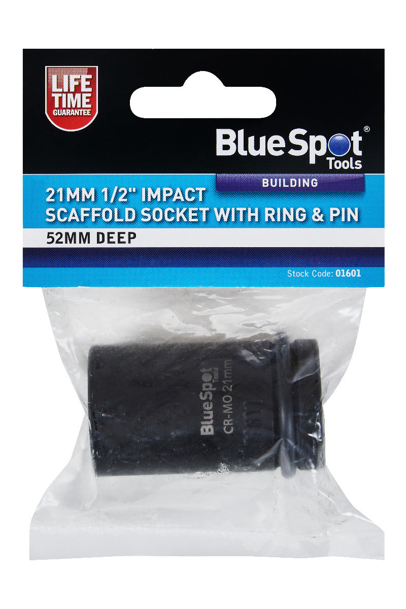 Blue Spot Tools 21MM 1/2" Impact Scaffold Socket With Ring & Pin