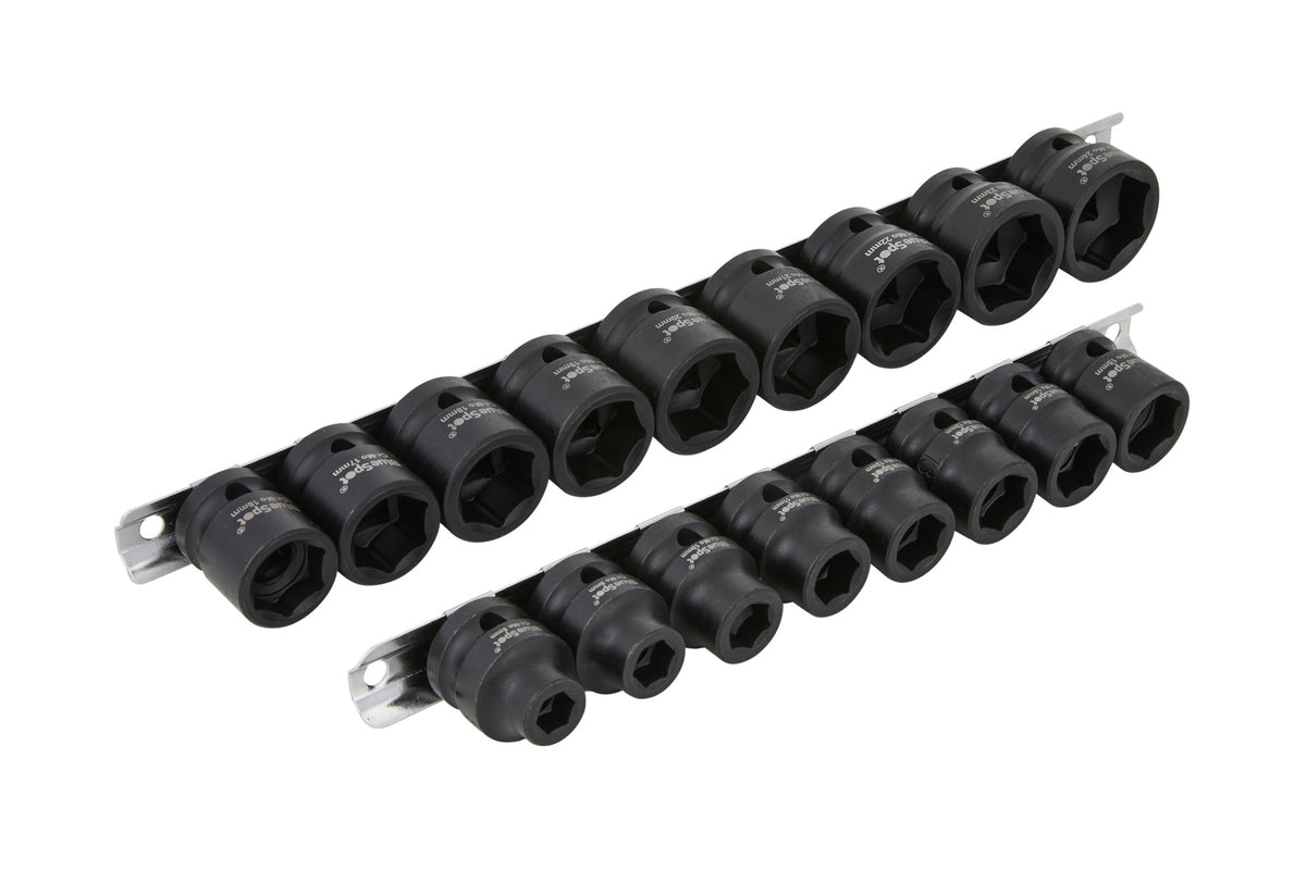 Blue Spot Tools 17 PCE Metric 1/2" Low Profile Impact Sockets (8-24MM)