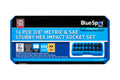 Blue Spot Tools 16 PCE 3/8" Metric & SAE Stubby Hex Impact Socket Set