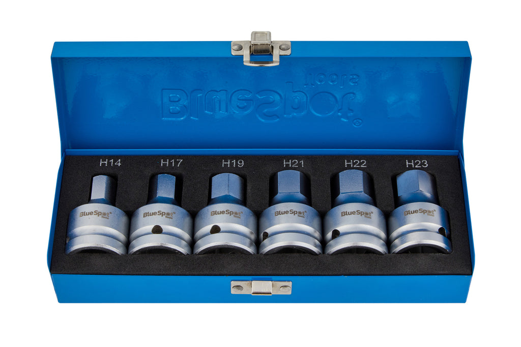 Blue Spot Tools 6PCE 3/4" Drive Hex Bit Sockets H14-H23