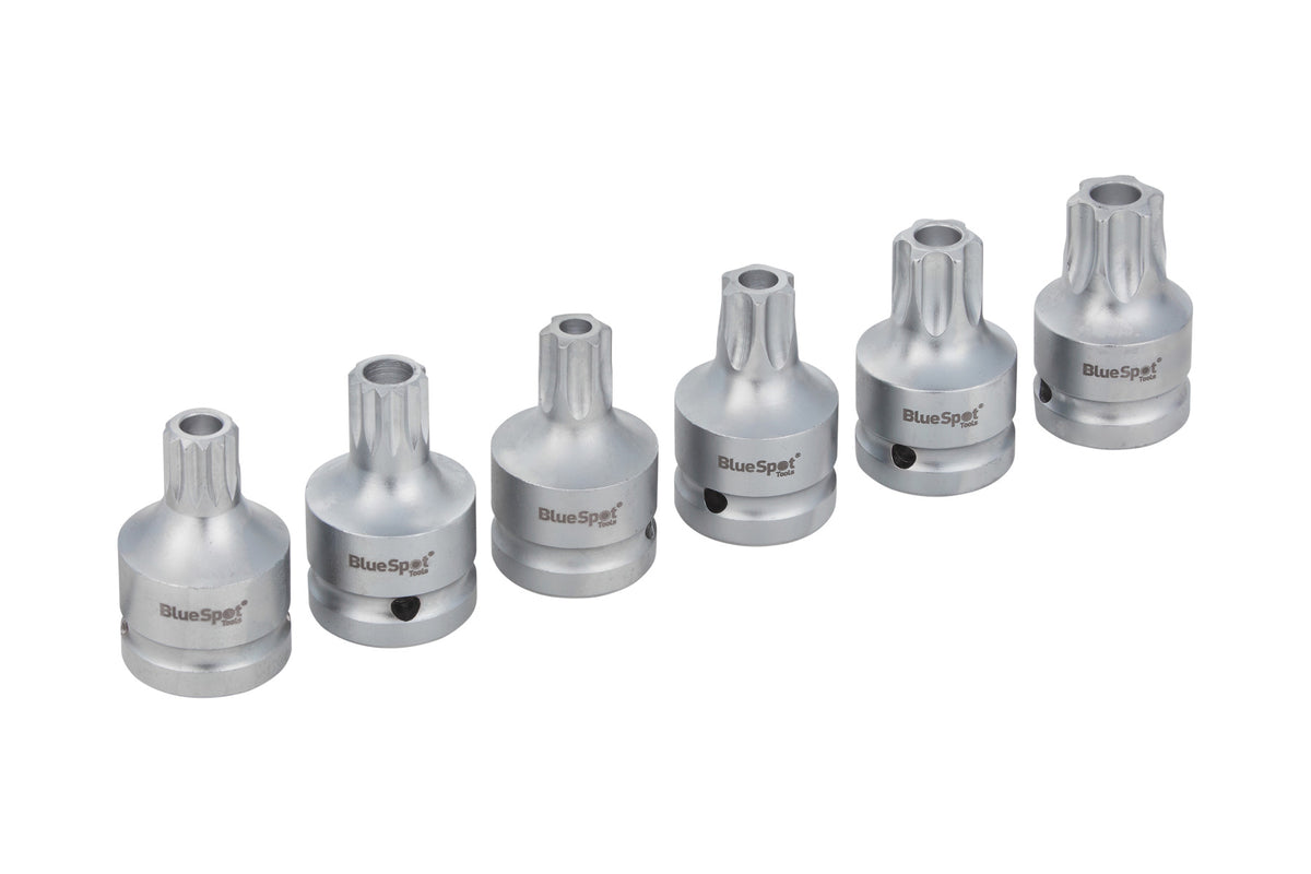 Blue Spot Tools 6PCE 3/4" Drive Torx And Spline Bit Sockets T70-T100 M16-M18