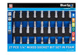 Blue Spot Tools 27PCE 1/4" Mixed Socket Bit Set In Foam