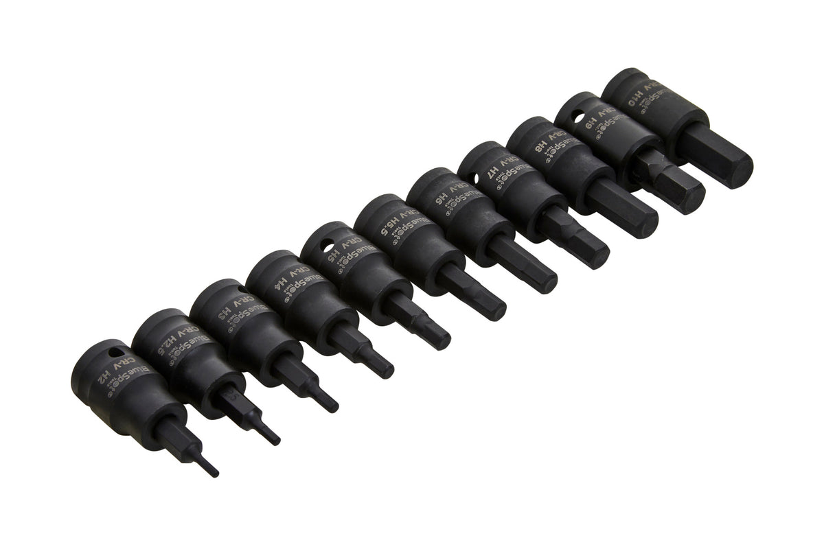 Blue Spot Tools 11 PCE 3/8" Impact Hex Bit Sockets (H2-H10)