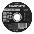 GRAPHITE Cutting wheel, aluminium oxide for metal/INOX 115 x 1.0 x 22.2 mm, 41 A60-T-BF — 57T100