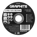 GRAPHITE Cutting disc, aluminium oxide for metal/INOX 115 x 1.6 x 22.2 mm, 41 A46-T-BF — 57T101