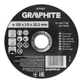 GRAPHITE Cutting wheel, aluminium oxide for metal/INOX 125 x 1.0 x 22.2 mm, 41 A60-T-BF — 57T102