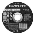 GRAPHITE Cutting disc, aluminium oxide for metal 115 x 1.0 x 22.2 mm, 41 A60-T-BF — 57T105