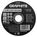 GRAPHITE Cutting disc, aluminium oxide for metal 115 x 2.0 x 22.2 mm, 41 A46-T-BF — 57T107