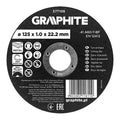 GRAPHITE Cutting disc, aluminium oxide for metal 125 x 1.0 x 22.2 mm, 41 A60-T-BF — 57T108