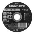 GRAPHITE Cutting disc, aluminium oxide for concrete 115 x 2.0 x 22.2 mm, 41 C46-R-BF — 57T115