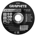 GRAPHITE Cutting wheel, corundum for metal, convex 115 x 2.0 x 22.2 mm, 42 A46-T-BF — 57T118